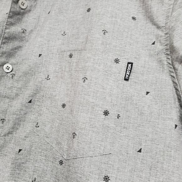Molokai | Nautical Microprint All-Over Pattern Button Down Short Sleeve Shirt - Picture 4 of 8